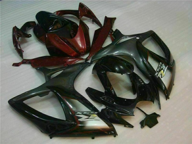 2006-2007 Black Red GSXR 600/750 Motorcycle Fairings