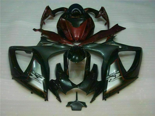 2006-2007 Black Red GSXR 600/750 Motorcycle Fairings