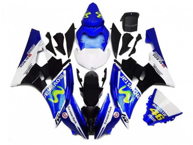 2006-2007 Blue Black White YZF R6 Motorcycle Fairings 2006-2007 Blue Black White YZF R6 Motorcycle Fairings