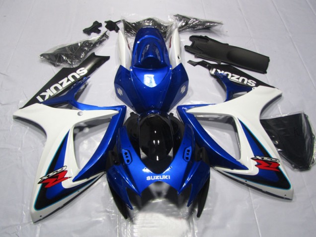 2006-2007 Blue White GSXR 600 Motorcycle Fairing 2006-2007 Blue White GSXR 600 Motorcycle Fairing