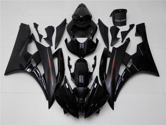 2006-2007 Glossy Matte Black YZF R6 Motorcycle Fairings 2006-2007 Glossy Matte Black YZF R6 Motorcycle Fairings