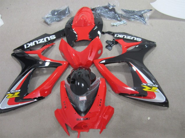 2006-2007 Red Black GSXR 600 Motorcycle Fairing 2006-2007 Red Black GSXR 600 Motorcycle Fairing