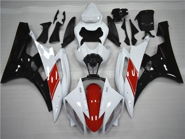 2006-2007 Red White Black YZF R6 Motorcycle Fairings 2006-2007 Red White Black YZF R6 Motorcycle Fairings