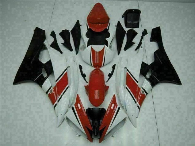 2006-2007 Red White YZF R6 Motorcycle Fairing Kits 2006-2007 Red White YZF R6 Motorcycle Fairing Kits