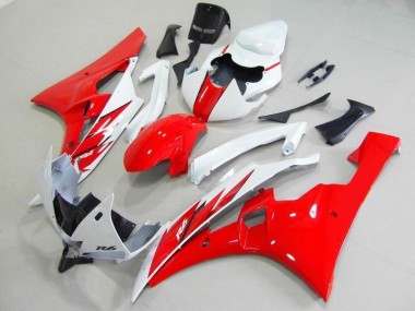 2006-2007 Red White YZF R6 Motorcycle Fairing Kits & Plastic