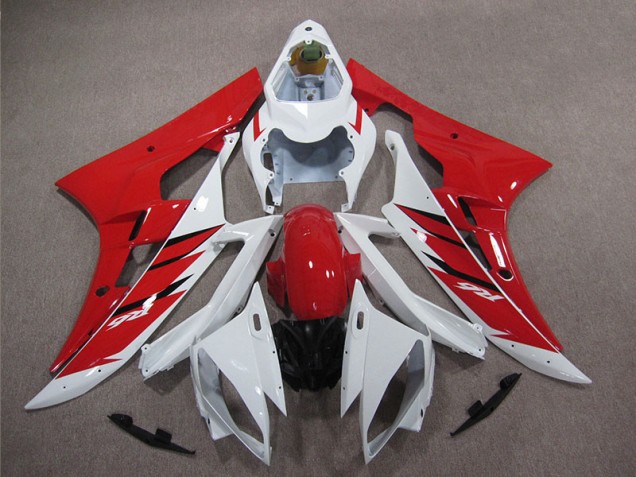 2006-2007 Red White YZF R6 Motorcycle Fairing 2006-2007 Red White YZF R6 Motorcycle Fairing