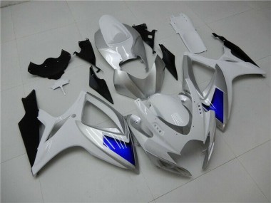 2006-2007 White Blue GSXR 600/750 Motorcycle Fairing