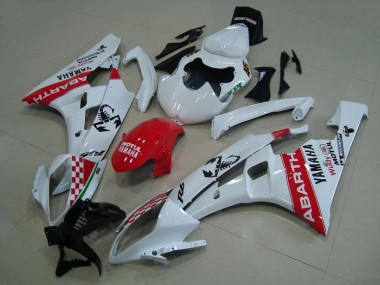 2006-2007 White Red Abarth YZF R6 Motorcycle Fairings
