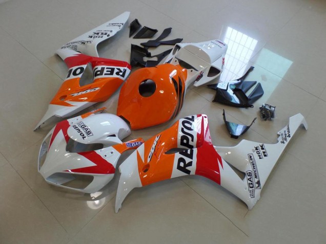 2006-2007 White and Orange Repsol CBR1000RR Motorcycle Fairings 2006-2007 White and Orange Repsol CBR1000RR Motorcycle Fairings
