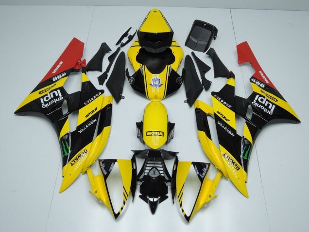2006-2007 Yellow Black Monster YZF R6 Motorcycle Fairings 2006-2007 Yellow Black Monster YZF R6 Motorcycle Fairings