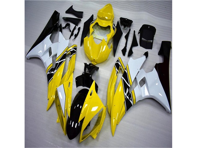 2006-2007 Yellow White Black YZF R6 Motorcycle Fairings 2006-2007 Yellow White Black YZF R6 Motorcycle Fairings