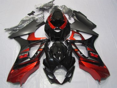2007-2008 Black Red GSXR 1000 Motorcycle Fairings