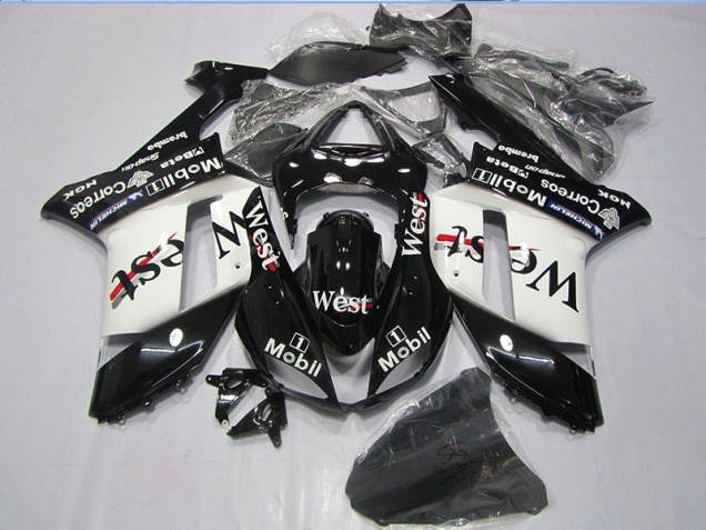 2007-2008 Black West Mobil ZX6R Motorcycle Fairings 2007-2008 Black West Mobil ZX6R Motorcycle Fairings