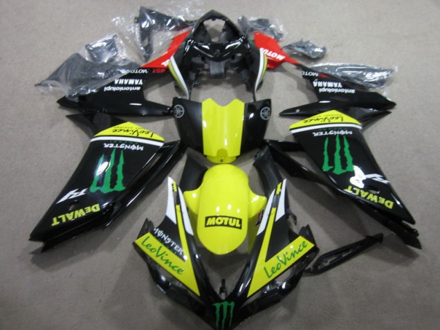 2007-2008 Black Yellow Motul Leovince YZF R1 Motorcycle Fairings 2007-2008 Black Yellow Motul Leovince YZF R1 Motorcycle Fairings