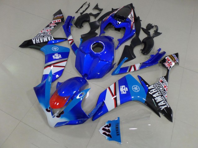 2007-2008 Blue White Black Stickers YZF R1 Motorcycle Fairings 2007-2008 Blue White Black Stickers YZF R1 Motorcycle Fairings