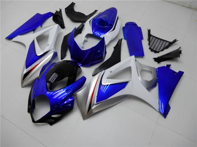 2007-2008 Blue White GSXR 1000 Motorcycle Fairing Kits & Plastic
