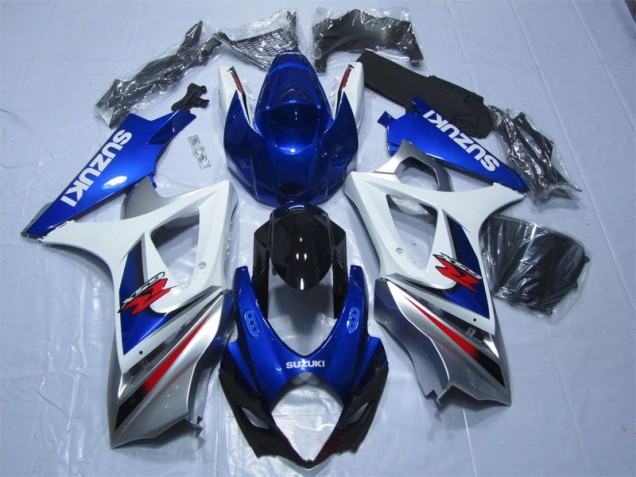2007-2008 Blue White GSXR 1000 Motorcycle Fairing 2007-2008 Blue White GSXR 1000 Motorcycle Fairing
