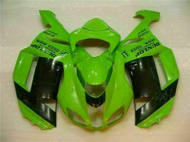 2007-2008 Green Black Dunlop ZX6R Motorcycle Fairings 2007-2008 Green Black Dunlop ZX6R Motorcycle Fairings