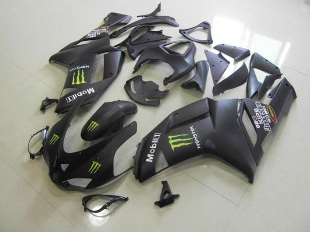2007-2008 Matte Black Monster ZX6R Motorcycle Fairings 2007-2008 Matte Black Monster ZX6R Motorcycle Fairings