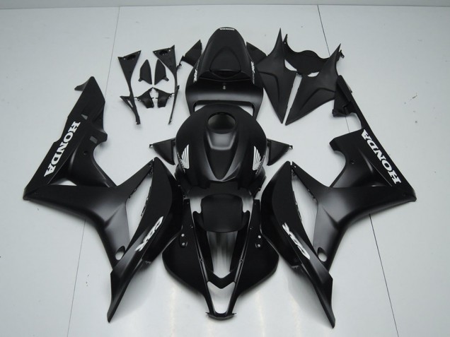 2007-2008 Matte Black with White Sticker CBR600RR Motorcycle Fairings 2007-2008 Matte Black with White Sticker CBR600RR Motorcycle Fairings