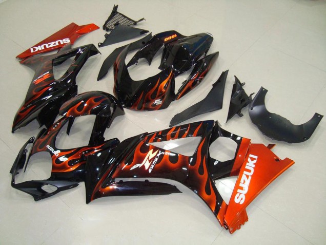 2007-2008 Orange Flame GSXR 1000 Motorcycle Fairings 2007-2008 Orange Flame GSXR 1000 Motorcycle Fairings