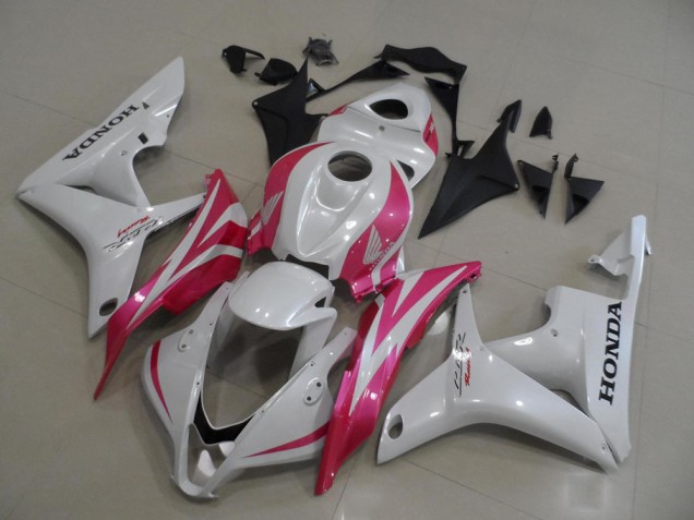 2007-2008 Pearl White with Pink CBR600RR Motorcycle Fairings 2007-2008 Pearl White with Pink CBR600RR Motorcycle Fairings