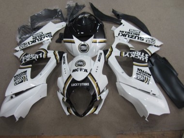 2007-2008 White Lucky Strike Black Motul GSXR 1000 Motorcycle Fairings