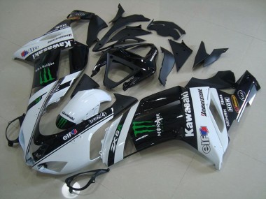 2007-2008 White Monster ZX6R Motorcycle Fairings