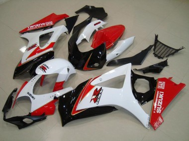 2007-2008 White Red Black GSXR 1000 Motorcycle Fairings