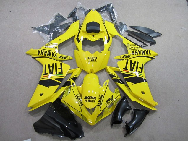 2007-2008 Yellow Black Motul Fiat YZF R1 Motorcycle Fairings 2007-2008 Yellow Black Motul Fiat YZF R1 Motorcycle Fairings