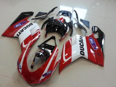 2007-2014 Red White Ducati 848 1098 1198 Motorcycle Fairings