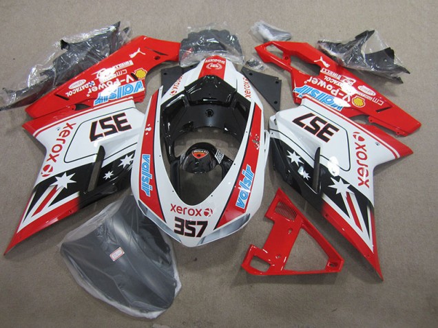 2007-2014 Red White Xerox 357 Ducati 1098 Motorcycle Fairings 2007-2014 Red White Xerox 357 Ducati 1098 Motorcycle Fairings