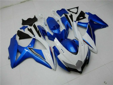 2008-2010 Blue White GSXR 600/750 Motorcycle Fairing Kits & Plastic