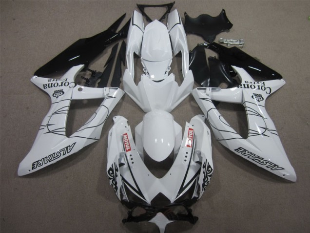2008-2010 White Black Corona Extra Motul GSXR 600 Motorcycle Fairings 2008-2010 White Black Corona Extra Motul GSXR 600 Motorcycle Fairings