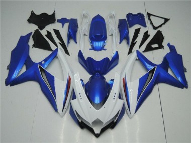 2008-2010 White Blue GSXR 600/750 Motorcycle Fairing