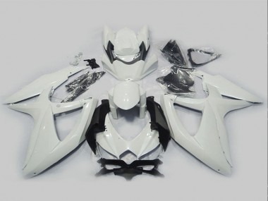 2008-2010 White GSXR 750 Motorcycle Fairings