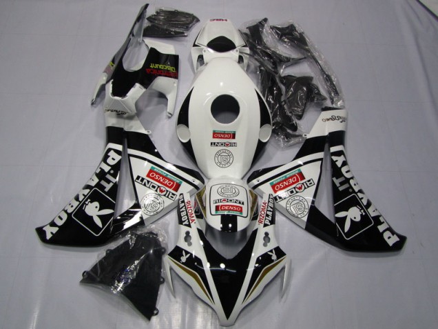2008-2011 Black White Denso Playboy CBR1000RR Motorcycle Fairings
