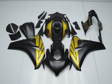 2008-2011 Matte Black and Gold CBR1000RR Motorcycle Fairings