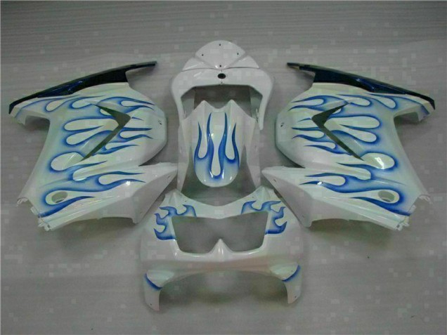 2008-2012 White Blue Flame EX250 Motorcycle Fairings 2008-2012 White Blue Flame EX250 Motorcycle Fairings