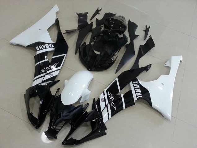 2008-2016 White and Black YZF R6 Motorcycle Fairings
