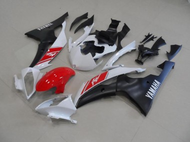 2008-2016 White and Matte Black YZF R6 Motorcycle Fairings