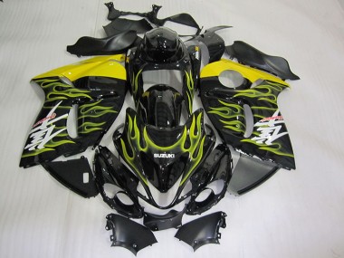 2008-2019 Black Yellow Flame GSXR 1300 Hayabusa Motorcycle Fairings
