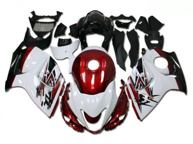 2008-2019 White Red GSXR 1300 Hayabusa Motorcycle Fairings