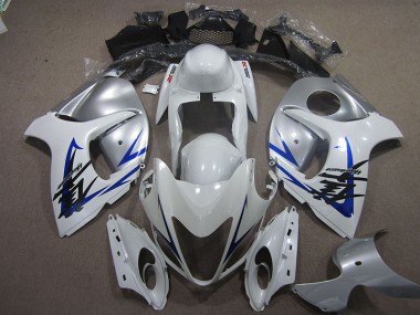 2008-2019 White Silver Blue GSXR 1300 Hayabusa Motorcycle Fairings
