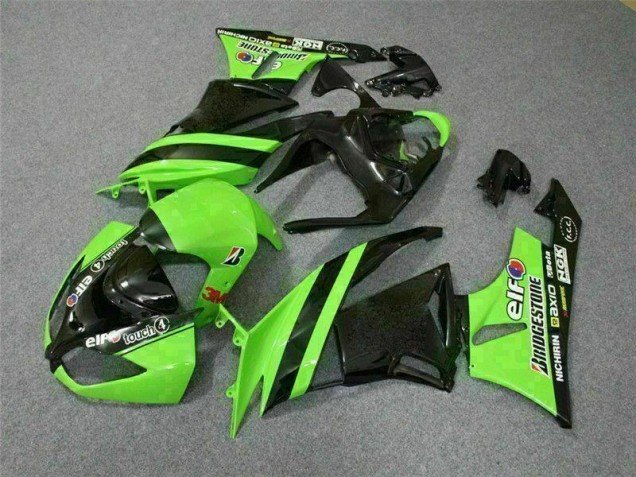 2009-2012 Black Green 3M Touch4 ZX6R Motorcycle Fairings 2009-2012 Black Green 3M Touch4 ZX6R Motorcycle Fairings