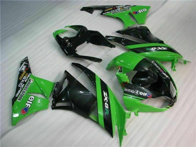 2009-2012 Black Green ZX6R Motorcycle Fairing Kits 2009-2012 Black Green ZX6R Motorcycle Fairing Kits