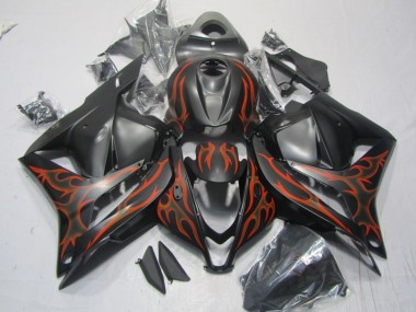2009-2012 Black Orange Flame CBR600RR Motorcycle Fairings