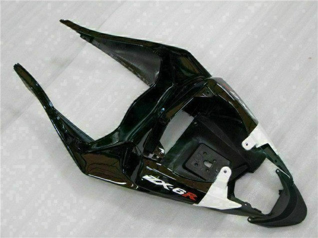 2009-2012 Black White 3M Touch4 ZX6R Motorcycle Fairings 2009-2012 Black White 3M Touch4 ZX6R Motorcycle Fairings