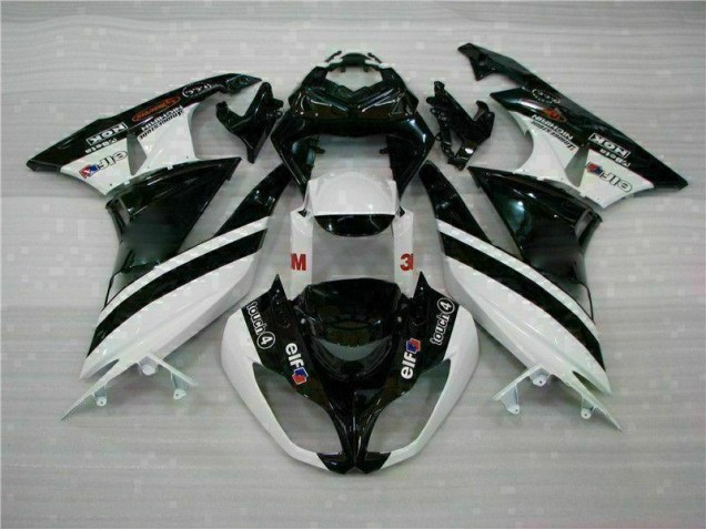 2009-2012 Black White 3M Touch4 ZX6R Motorcycle Fairings 2009-2012 Black White 3M Touch4 ZX6R Motorcycle Fairings