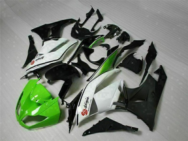 2009-2012 Green Black White 25 ZX6R Motorcycle Fairings 2009-2012 Green Black White 25 ZX6R Motorcycle Fairings